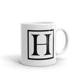 Letter H Border Monogram Coffee Tea Cup Mug, Mug, $ 17.50, A Moment Of Now™